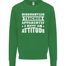 Teacher Attitude Funny Teaching Maths English Kids Sweatshirt Jumper Irish Green