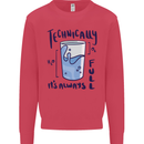 Technically the Glass is Always Full Science Geek Kids Sweatshirt Jumper Heliconia