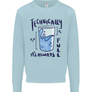 Technically the Glass is Always Full Science Geek Kids Sweatshirt Jumper Light Blue