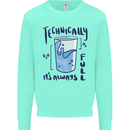 Technically the Glass is Always Full Science Geek Kids Sweatshirt Jumper Peppermint