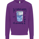 Technically the Glass is Always Full Science Geek Kids Sweatshirt Jumper Purple