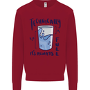 Technically the Glass is Always Full Science Geek Kids Sweatshirt Jumper Red