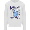 Technically the Glass is Always Full Science Geek Kids Sweatshirt Jumper White