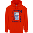 Technically the Glass is Always Full Science Geek Mens 80% Cotton Hoodie Bright Red