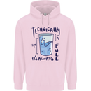 Technically the Glass is Always Full Science Geek Mens 80% Cotton Hoodie Light Pink