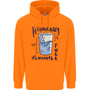 Technically the Glass is Always Full Science Geek Mens 80% Cotton Hoodie Orange