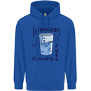 Technically the Glass is Always Full Science Geek Mens 80% Cotton Hoodie Royal Blue
