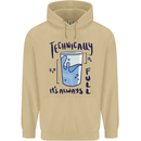 Technically the Glass is Always Full Science Geek Mens 80% Cotton Hoodie Sand