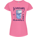 Technically the Glass is Always Full Science Geek Womens Petite Cut T-Shirt Azalea