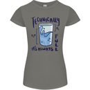 Technically the Glass is Always Full Science Geek Womens Petite Cut T-Shirt Charcoal