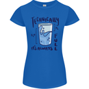 Technically the Glass is Always Full Science Geek Womens Petite Cut T-Shirt Royal Blue