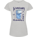 Technically the Glass is Always Full Science Geek Womens Petite Cut T-Shirt Sports Grey