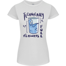 Technically the Glass is Always Full Science Geek Womens Petite Cut T-Shirt White