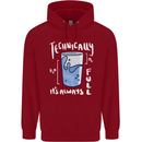 Technically the Glass is Always Full Science Nerd Childrens Kids Hoodie Red