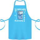 Technically the Glass is Always Full Science Nerd Cotton Apron 100% Organic Turquoise