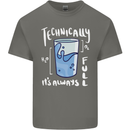 Technically the Glass is Always Full Science Nerd Kids T-Shirt Childrens Charcoal