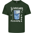 Technically the Glass is Always Full Science Nerd Mens Cotton T-Shirt Tee Top Forest Green