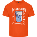 Technically the Glass is Always Full Science Nerd Mens Cotton T-Shirt Tee Top Orange