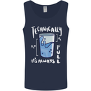 Technically the Glass is Always Full Science Nerd Mens Vest Tank Top Navy Blue