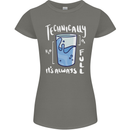 Technically the Glass is Always Full Science Nerd Womens Petite Cut T-Shirt Charcoal