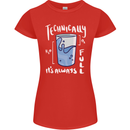 Technically the Glass is Always Full Science Nerd Womens Petite Cut T-Shirt Red