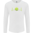 Tennis Player ECG Pulse Mens Long Sleeve T-Shirt White