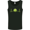 Tennis Player Pulse ECG Mens Vest Tank Top Black
