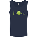 Tennis Player Pulse ECG Mens Vest Tank Top Navy Blue