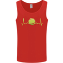 Tennis Player Pulse ECG Mens Vest Tank Top Red