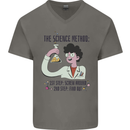 The Science Method Funny Chemistry Geek Mens V-Neck Cotton T-Shirt Charcoal