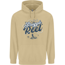 The Struggle is Real Fishing Fisherman Funny Mens 80% Cotton Hoodie Sand