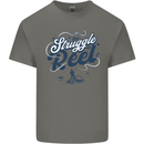 The Struggle is Real Fishing Fisherman Funny Mens Cotton T-Shirt Tee Top Charcoal