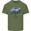 The Struggle is Real Fishing Fisherman Funny Mens Cotton T-Shirt Tee Top Military Green