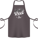 The Struggle is Real Funny Fisherman Fishing Cotton Apron 100% Organic Dark Grey