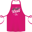 The Struggle is Real Funny Fisherman Fishing Cotton Apron 100% Organic Pink