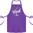 The Struggle is Real Funny Fisherman Fishing Cotton Apron 100% Organic Purple