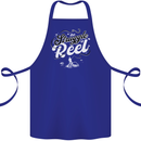 The Struggle is Real Funny Fisherman Fishing Cotton Apron 100% Organic Royal Blue