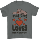 This Girl Loves Her Cowboy Mens T-Shirt 100% Cotton Charcoal