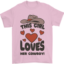 This Girl Loves Her Cowboy Mens T-Shirt 100% Cotton Light Pink