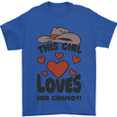 This Girl Loves Her Cowboy Mens T-Shirt 100% Cotton Royal Blue