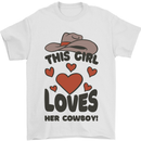 This Girl Loves Her Cowboy Mens T-Shirt 100% Cotton White