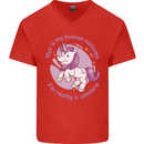 This is My Unicorn Outfit Fancy Dress Costume Mens V-Neck Cotton T-Shirt Red