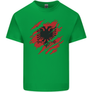 Torn Albania Flag Albanian Day Football Mens Cotton T-Shirt Tee Top Irish Green