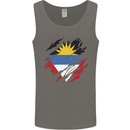 Torn Antigua and Barbuda Flag Day Football Mens Vest Tank Top Charcoal