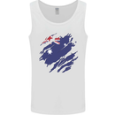 Torn Australia Flag Australian Day Football Mens Vest Tank Top White