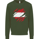 Torn Austria Flag Austrian Day Football Mens Sweatshirt Jumper Forest Green