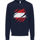 Torn Austria Flag Austrian Day Football Mens Sweatshirt Jumper Navy Blue