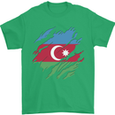 Torn Azerbaijan Flag Azerbaijani Day Football Mens T-Shirt 100% Cotton Irish Green