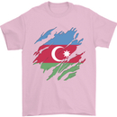 Torn Azerbaijan Flag Azerbaijani Day Football Mens T-Shirt 100% Cotton Light Pink