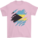 Torn Bahamas Flag Bahamians Day Football Mens T-Shirt 100% Cotton Light Pink